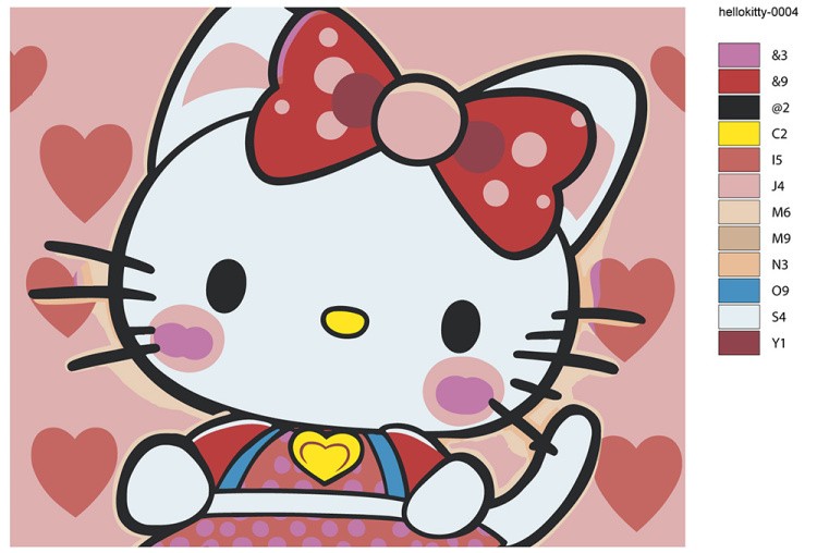 Картина по номерам «Аниме Hello Kitty Хеллоу Китти: Сердечки 3» — картинка 2