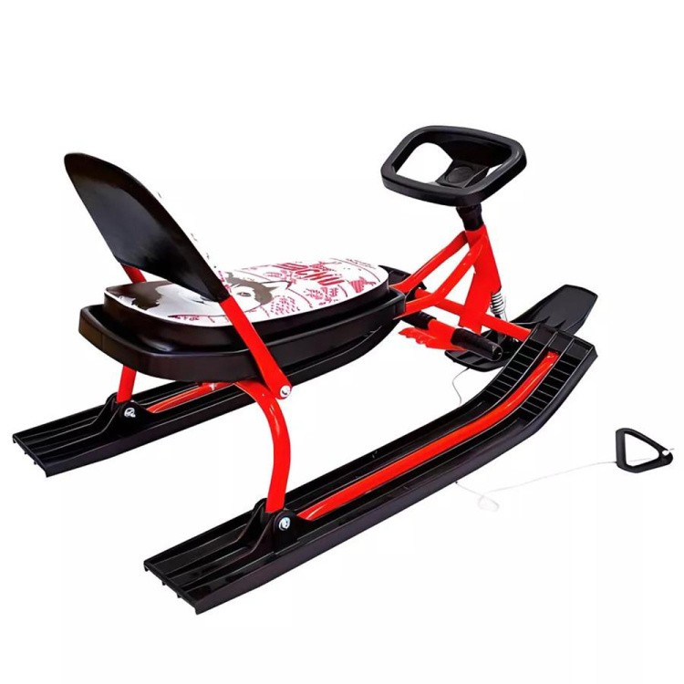 Снегокат детский 104 Comfort Хаски со спинкой (красный) — картинка 10