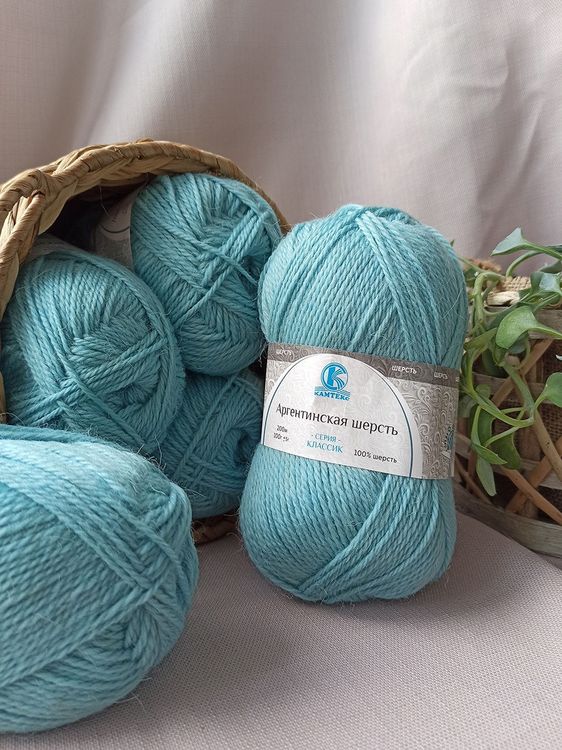 Пряжа Камтекс Аргентинская шерсть (110), зеленый, 5 шт. по 100 г — картинка 2