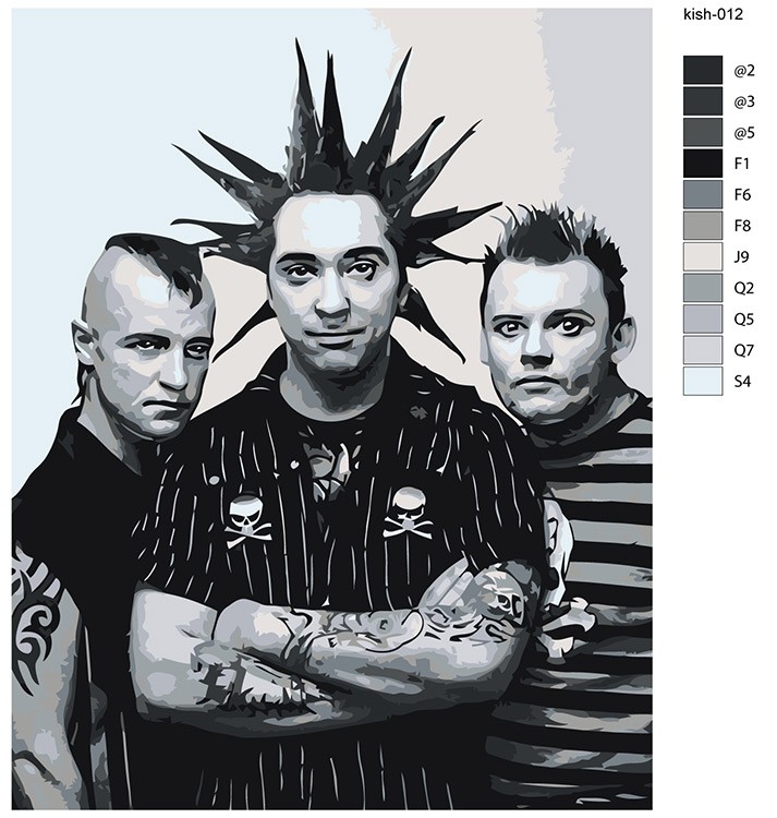 Картина по номерам «КиШ Король и Шут: Горшенев, Князев и Цвиркунов» — картинка 2