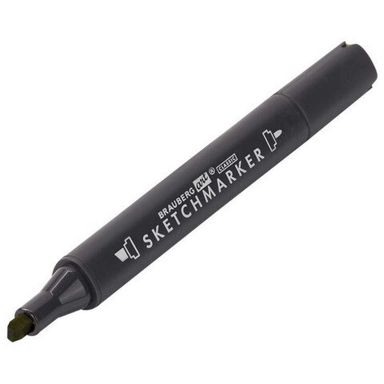 Маркер для скетчинга двусторонний 1 мм - 6 мм BRAUBERG ART CLASSIC, цвет: темный желто-серый — картинка 5