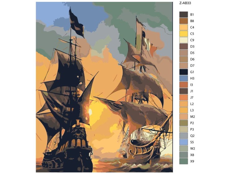 Картина по номерам «Белый корабль, чёрный корабль» — картинка 2