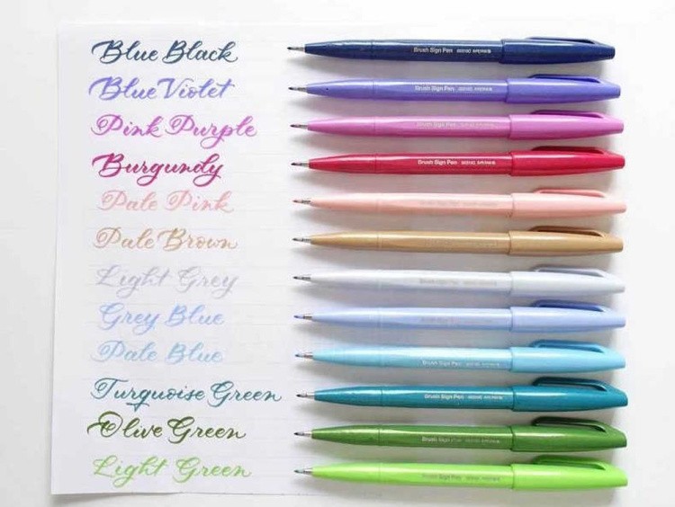 Фломастер-кисть Brush Sign Pen, 2 мм, цвет: коричневый, Pentel — картинка 2