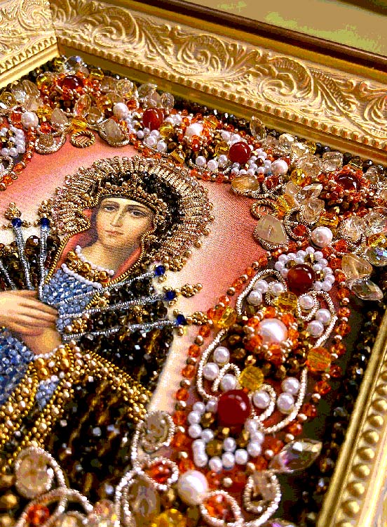 Вышивка Образа в каменьях «Богородица Семистрельная» — картинка 3