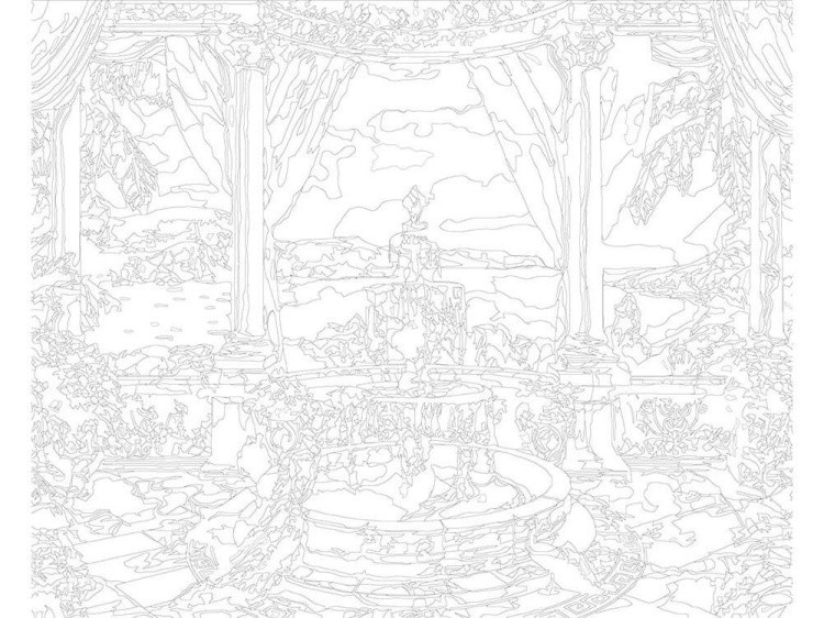 Картина по номерам «Фонтан и павлины» — картинка 3