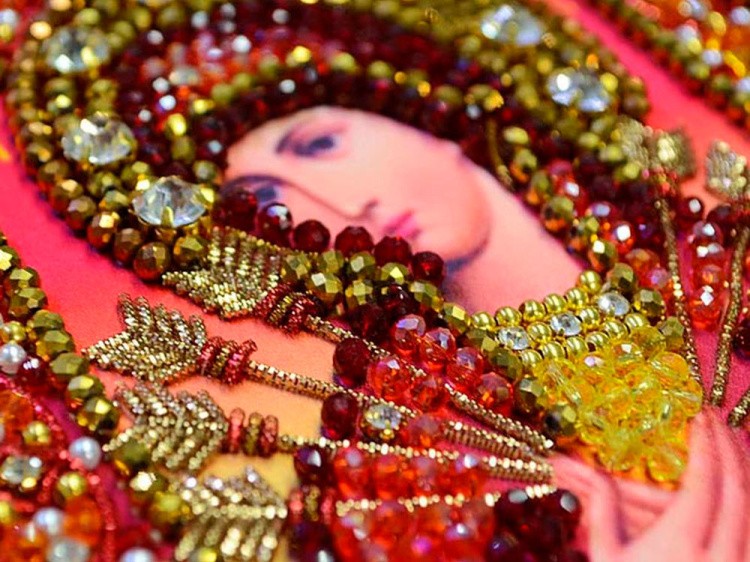 Набор вышивки хрустальными камнями «Богородица Семистрельная» — картинка 6