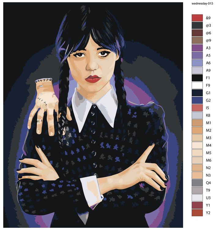 Картина по номерам «Wednesday Уэнсдей Аддамс: Арт с рукой 2» — картинка 3