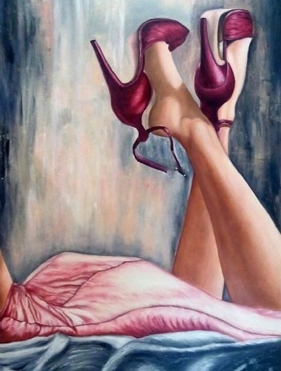 Картина по номерам «Бардовые каблучки» — картинка 2