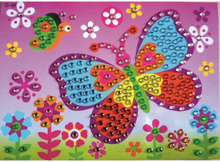 Мозаика из стикеров «Бабочка на лугу» — картинка 2