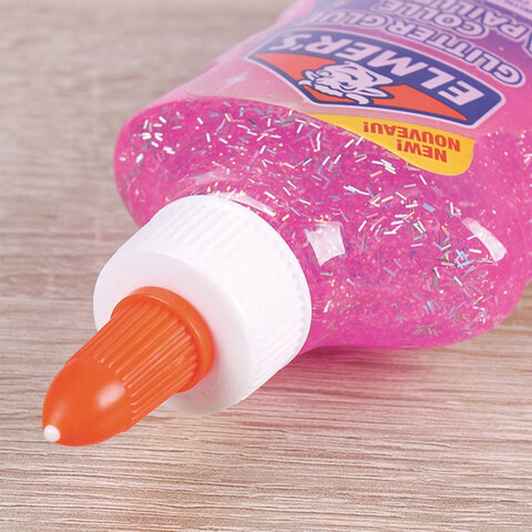 Клей для слаймов канцелярский с блестками ELMERS «Glitter Glue», 177 мл, розовый — картинка 2