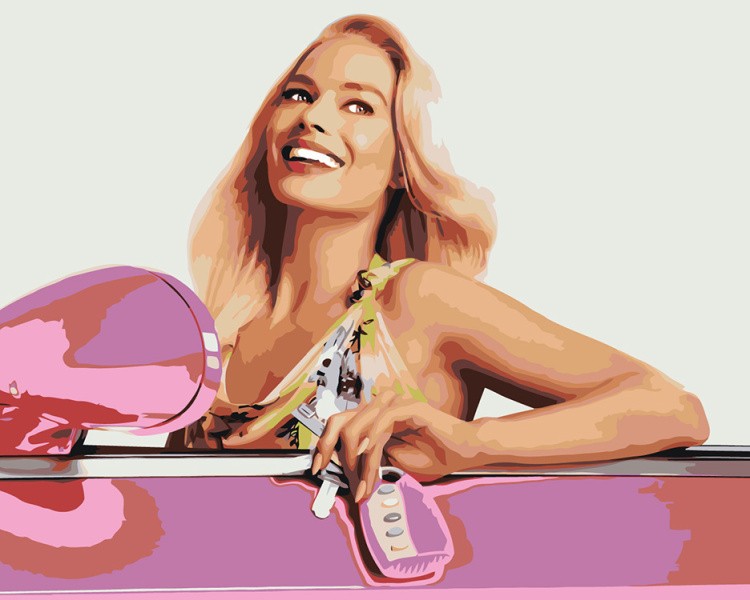 Картина по номерам «Барби: Марго Робби в машине 2»