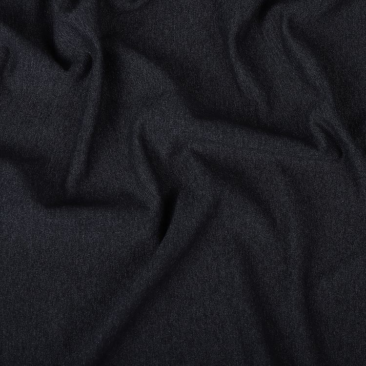 Ткань трикотаж Футер 2х нитка, петля, с лайкрой, 6 м, ширина 180 см, 230 г/м2, пенье, цвет: темно-синий меланж, TBY — картинка 2