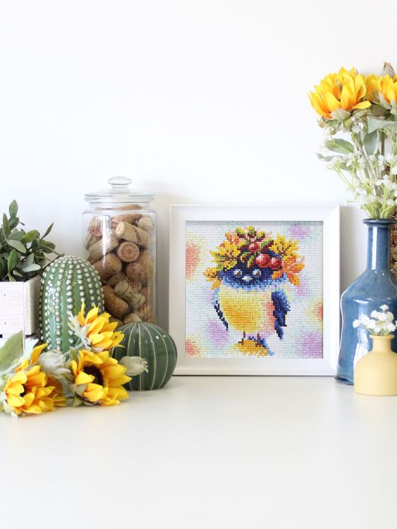 Алмазная вышивка «Осенняя пташка» — картинка 3