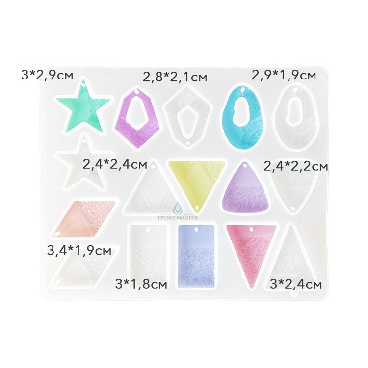 Силиконовый молд для сережек и кулонов, 13,6x11 см, 1 шт. — картинка 2