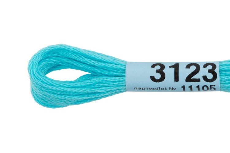 Нитки для вышивания Gamma мулине, 24 шт. по 8 м, цвет: 3123 голубой