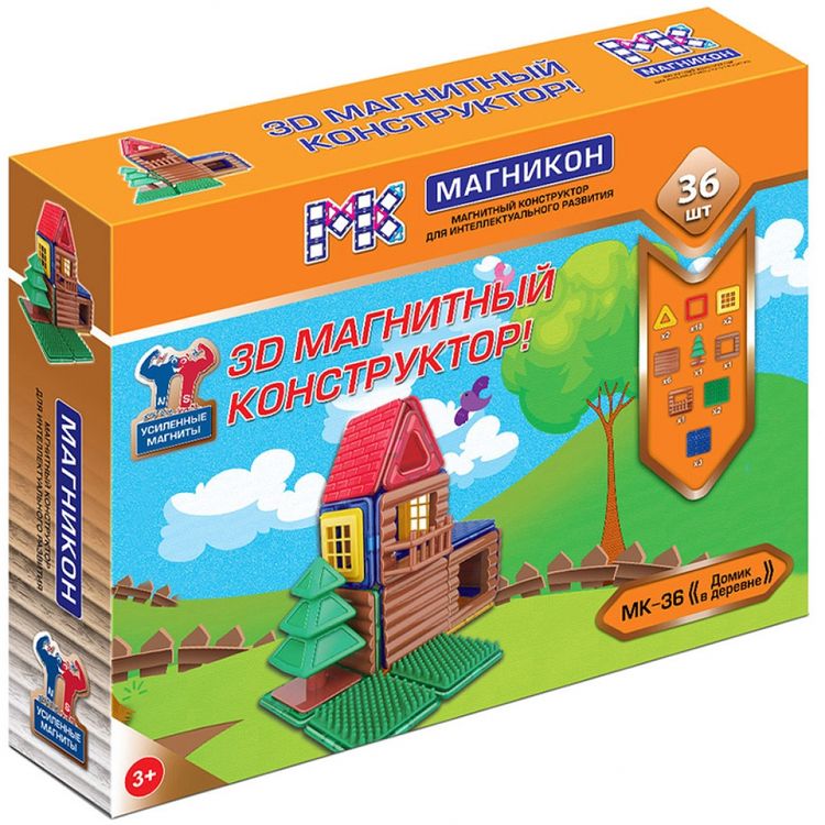 Магнитный конструктор «Домик в деревне», Магникон — картинка 4