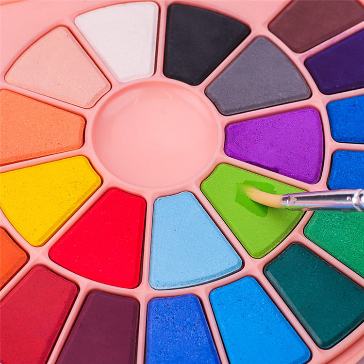 Набор акварельных красок HIMI розовый 24 цвета - 1 коробка — картинка 6