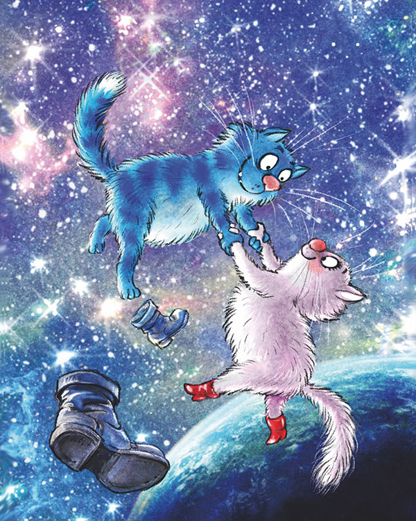 Алмазная вышивка «Коты в космосе»