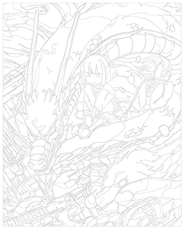 Картина по номерам «Аниме Унесенные Призраками: Тихиро и дракон Хаку 4» — картинка 3