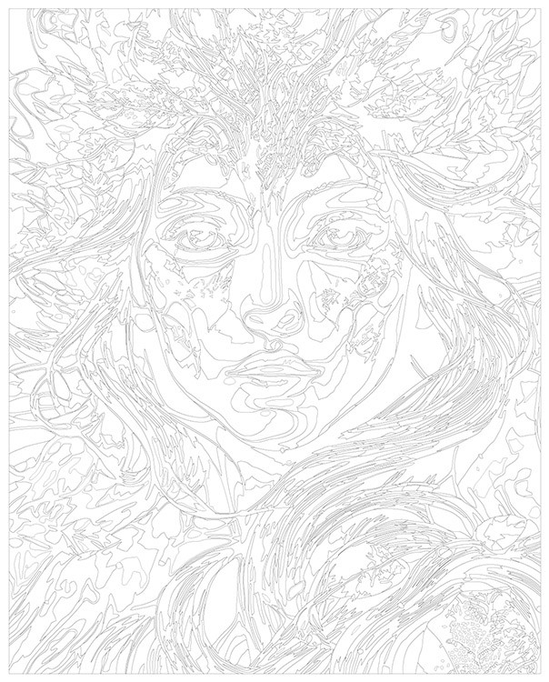 Картина по номерам «Девушка-дриада с узорами на лице» — картинка 3