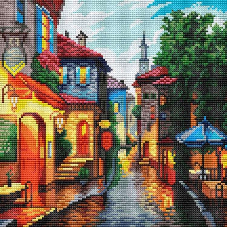 Алмазная вышивка «Тихая улочка» — картинка 2