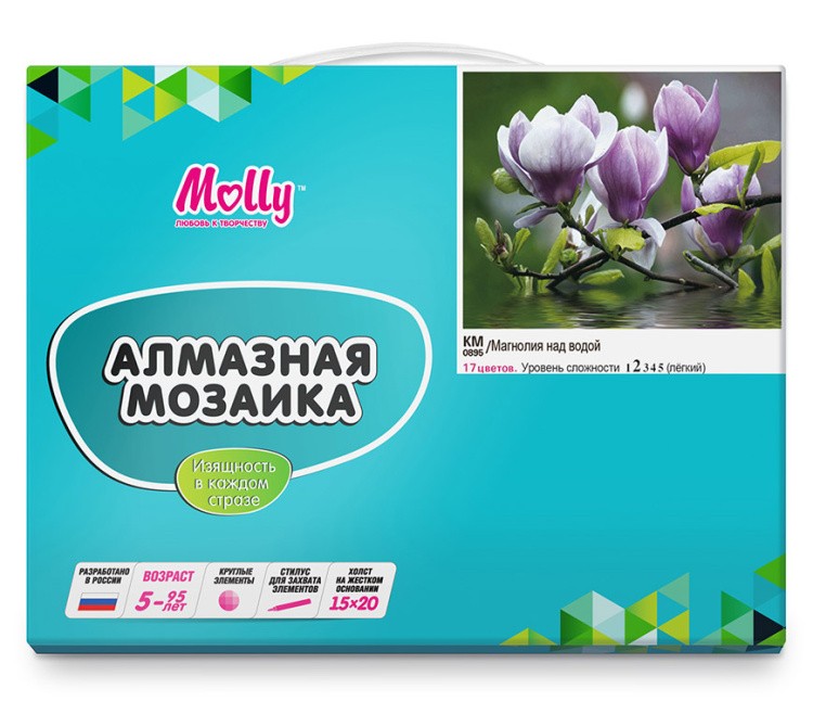 Алмазная вышивка-открытка «Магнолия над водой» — картинка 5
