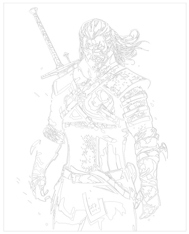 Картина по номерам «Ведьмак 3 Witcher фэнтези: Геральт Арт» — картинка 3