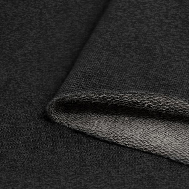 Ткань трикотаж Футер 3х нитка, петля, хлопок, 6 м, ширина 190 см, цвет: антрацит, TBY — картинка 2