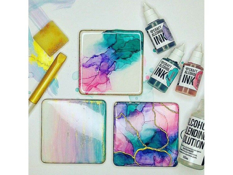 Алкогольные чернила янтарь (Amber) 20 мл, Craft Alcohol INK — картинка 8