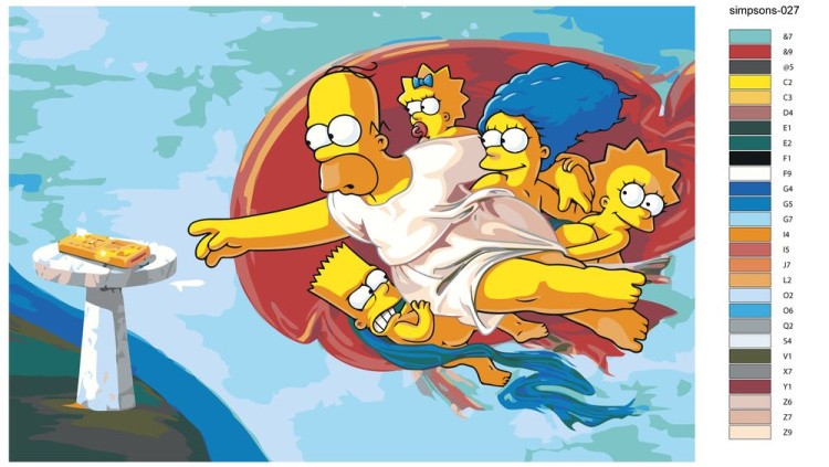 Картина по номерам «Simpsons Симпсоны: Семья Арт» — картинка 2