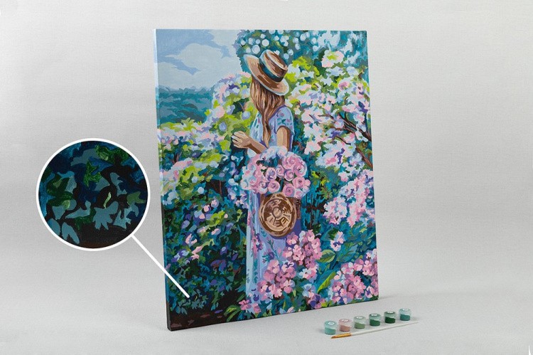 Картина по номерам «Девушка в саду» — картинка 3