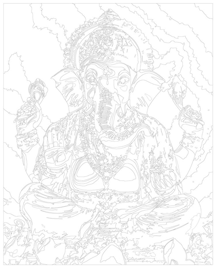 Картина по номерам Чакры йога индуизм бог Ганеша — картинка 3