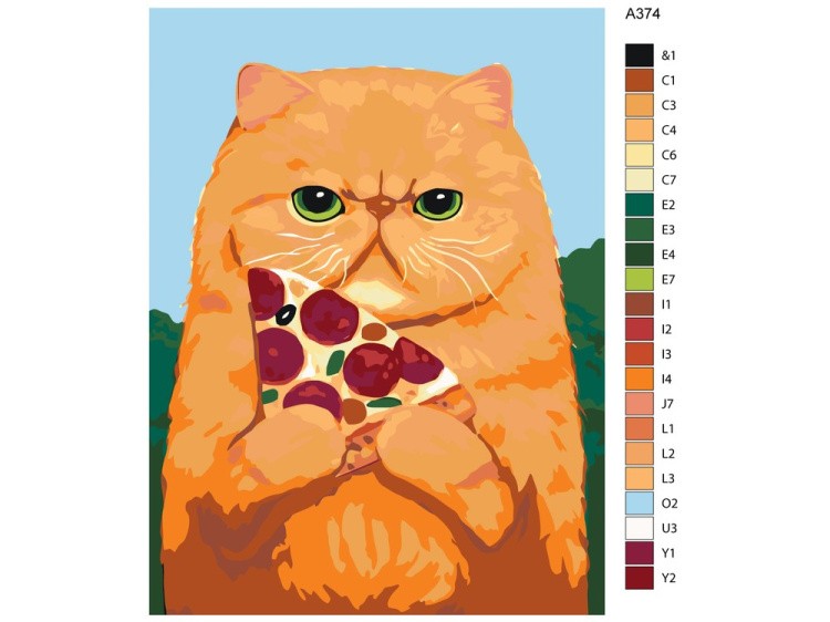 Картина по номерам «Любитель пиццы» — картинка 2
