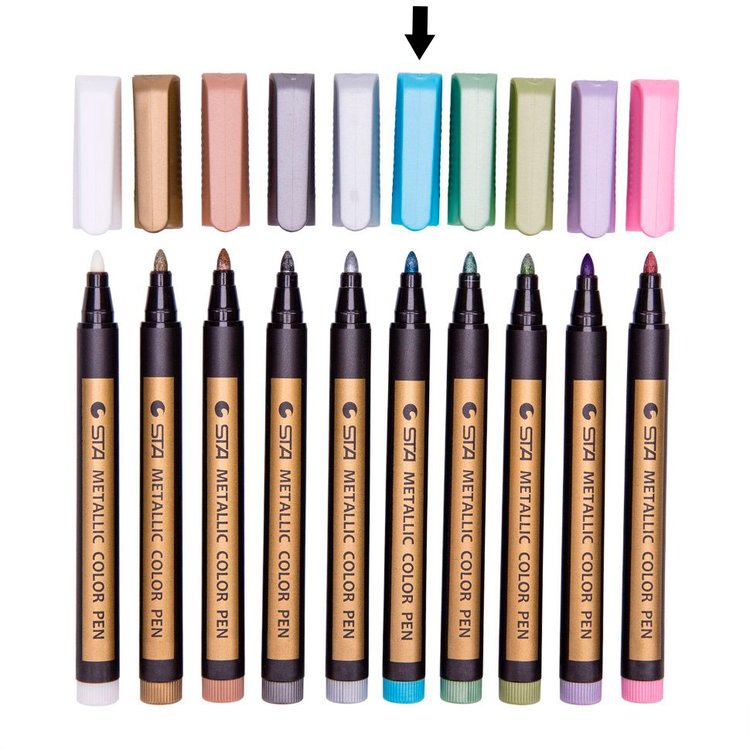 Металлизированный маркер для создания эффектов, 1 шт., цвет: голубой (Blue) — картинка 3