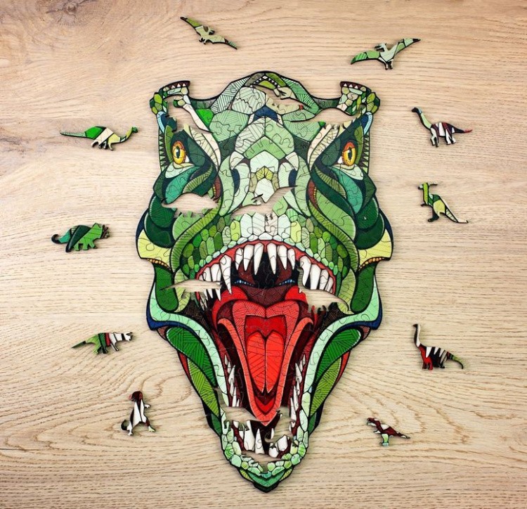 Деревянный пазл-головоломка «Динозавр», Eco Wood Art
