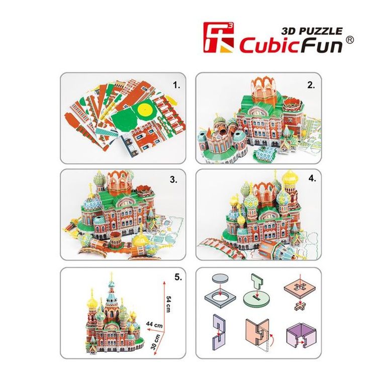 3D-пазл CubicFun Собор Воскресения Христова (Россия) — картинка 4