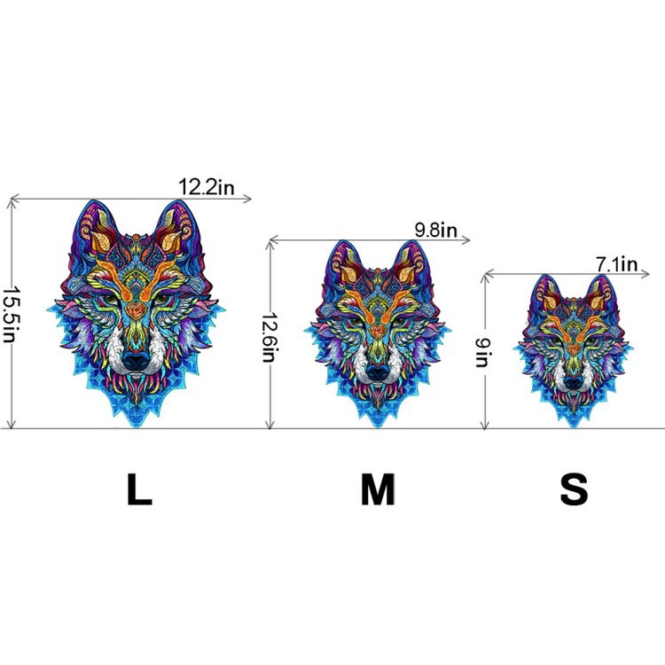 Деревянные пазлы «Снежный Волк L», Woodbests — картинка 3
