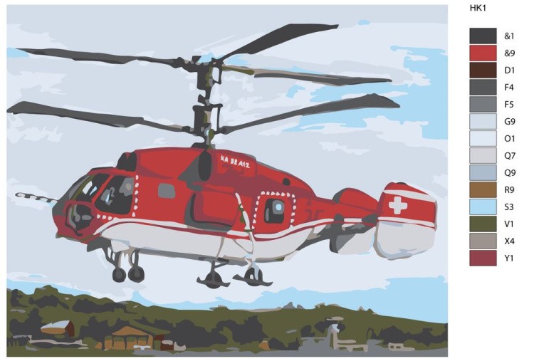 Картина по номерам «Вертолет» — картинка 2