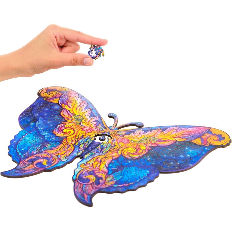 Деревянный пазл Unidragon «Межгалактическая бабочка», размер S (А5) — картинка 9