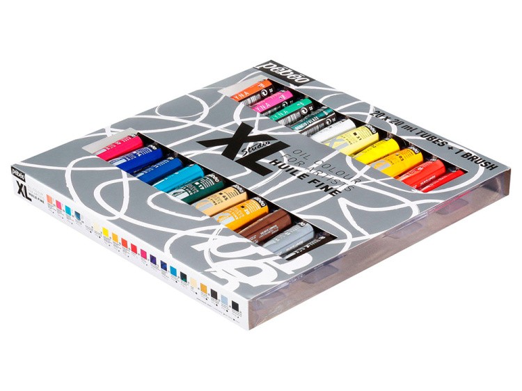 Краски Pebeo масляные 20 цветов набор XL с кистью 20 мл — картинка 2