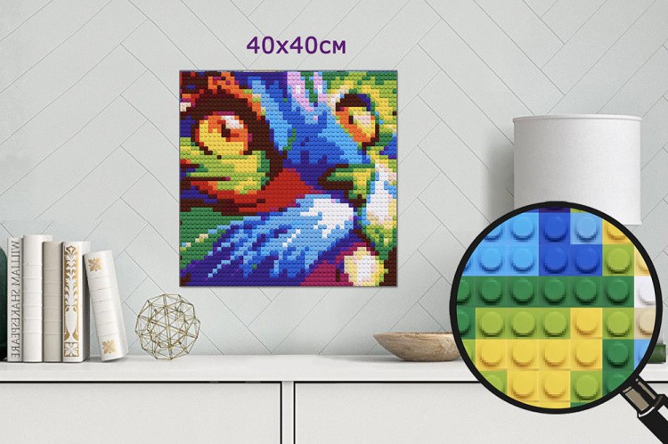 Картина-мозаика из конструктора PIXELIM «Радужный котик» — картинка 4