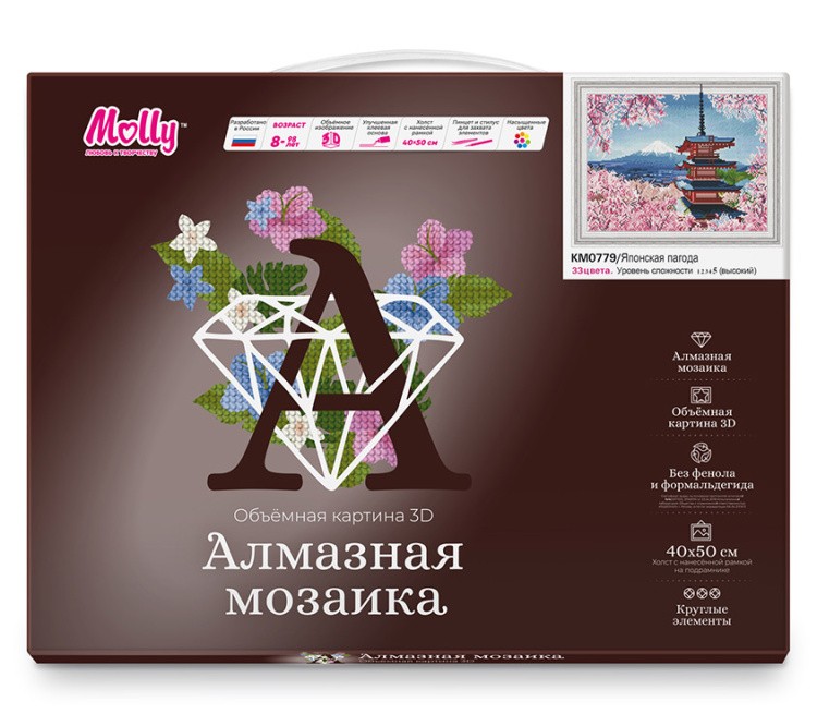 Алмазная вышивка 5D «Японская пагода» — картинка 2