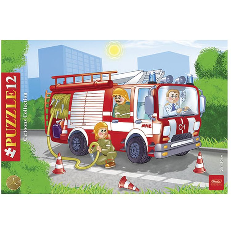 Пазлы в рамке «Пожарная машина»
