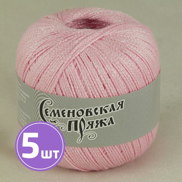 Пряжа Семеновская Mone (34236), розовый+В_х1 5 шт. по 100 г