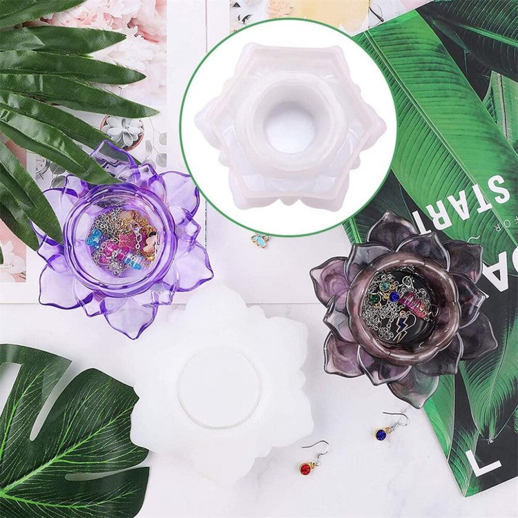 Силиконовый молд - Подсвечник для чайной свечи лотос, 12x11см, 1 шт. — картинка 6