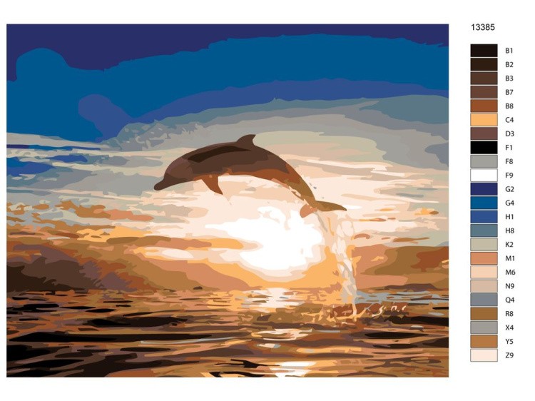 Картина по номерам «Дельфин в прыжке» — картинка 2