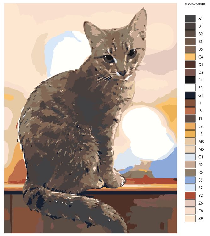 Картина по номерам «Черный кот» — картинка 2