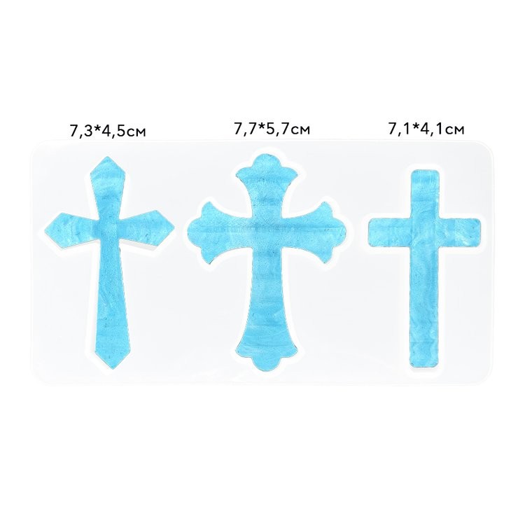 Силиконовый молд - Крестики, 16x8,5 см, 1 шт. — картинка 2