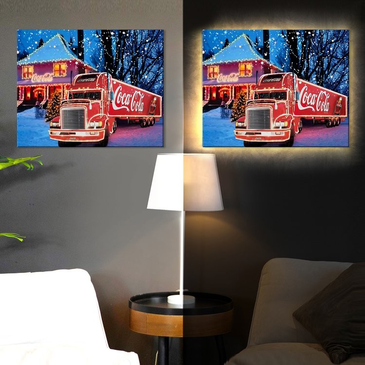 Картина по номерам «Новый год к нам мчится» LED подсветка — картинка 2