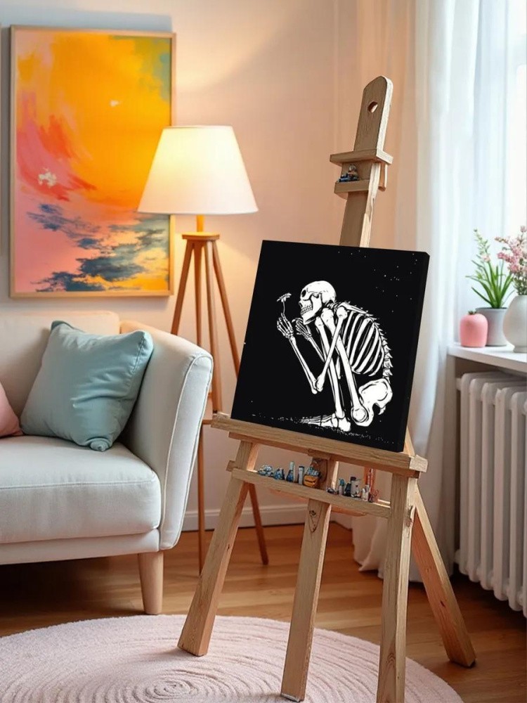 Картина по номерам «Скелет с ромашкой» — картинка 9